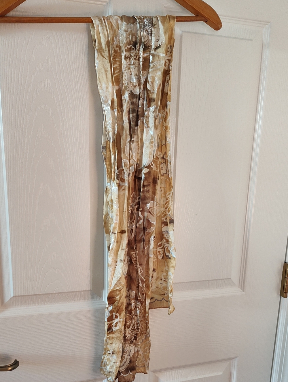 Echo Beige and Brown Floral Crinkle Scarf